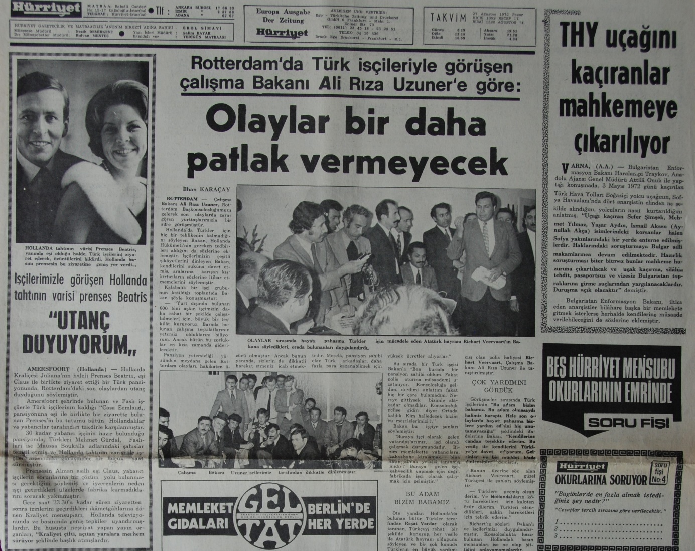 Göç tarihinde avrupalıların Türklere karşı uyguladıkları Rotterdam, Schiedam, Mölln ve Solingen faciaları
