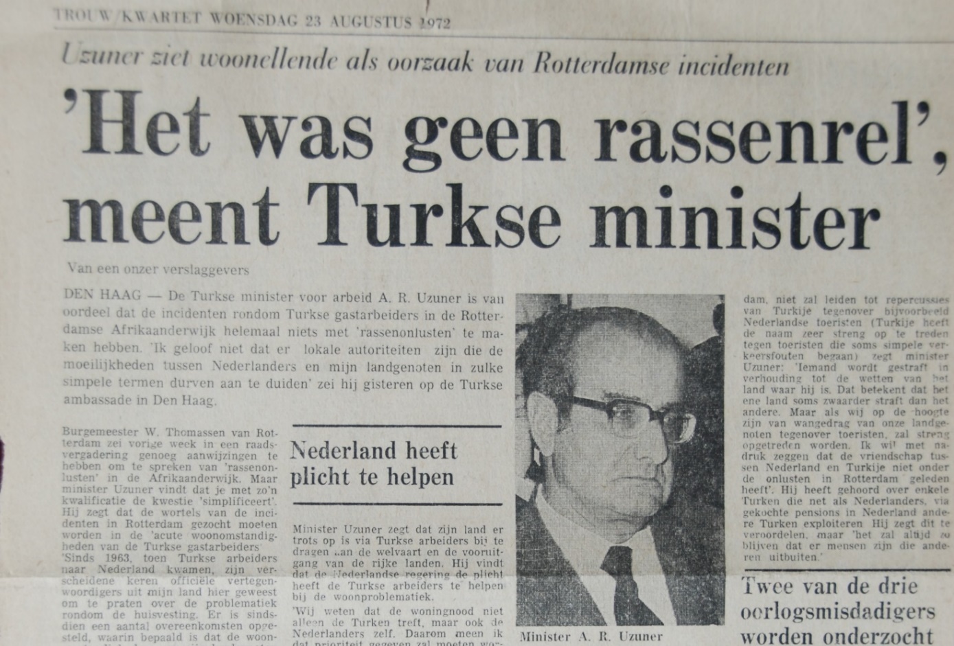 Göç tarihinde avrupalıların Türklere karşı uyguladıkları Rotterdam, Schiedam, Mölln ve Solingen faciaları
